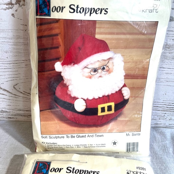 Vintage hobby Kraft craft kit Santa Mrs Claus door stoppers unopened - Picture 4 of 5